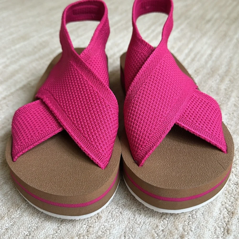 Yellow Box Miranda Knit Flatform Wedge Sandal SPORTYB™ Collection Pink Size 6.5 - Picture 11 of 17